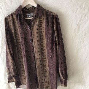 Mens 90’s vintage 100% silk shirt size S